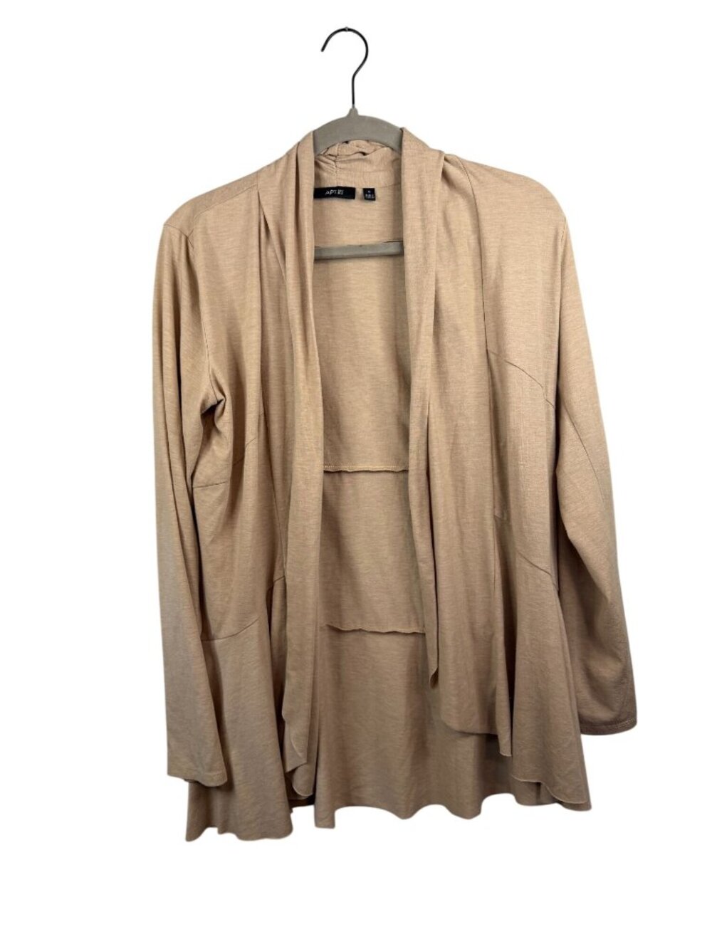 Beige Open-Front Cardigan Medium Apt. 9 Womens Long Sleeve Lightweight Polyester